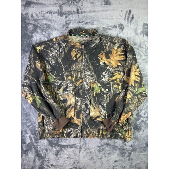 Mossy Oak Silent Stalker Camo Hunting Jacket XL Realtree Vintage Full Zip Cotton - Picture 1 of 13